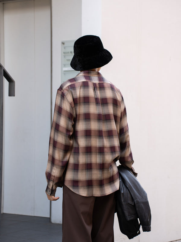 【10/18(土)13時頃発売】SUGARHILL / PLAID OPEN COLLOR SHIRTS -WINE RED-