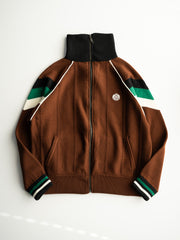 RICE NINE TEN / KNITTED TRACK JACKET-BROWN-