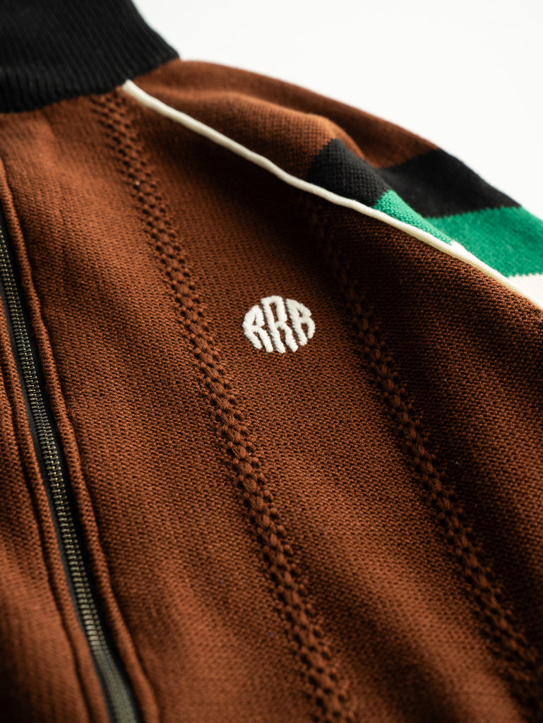 【残り1点】 RICE NINE TEN / KNITTED TRACK JACKET-BROWN-