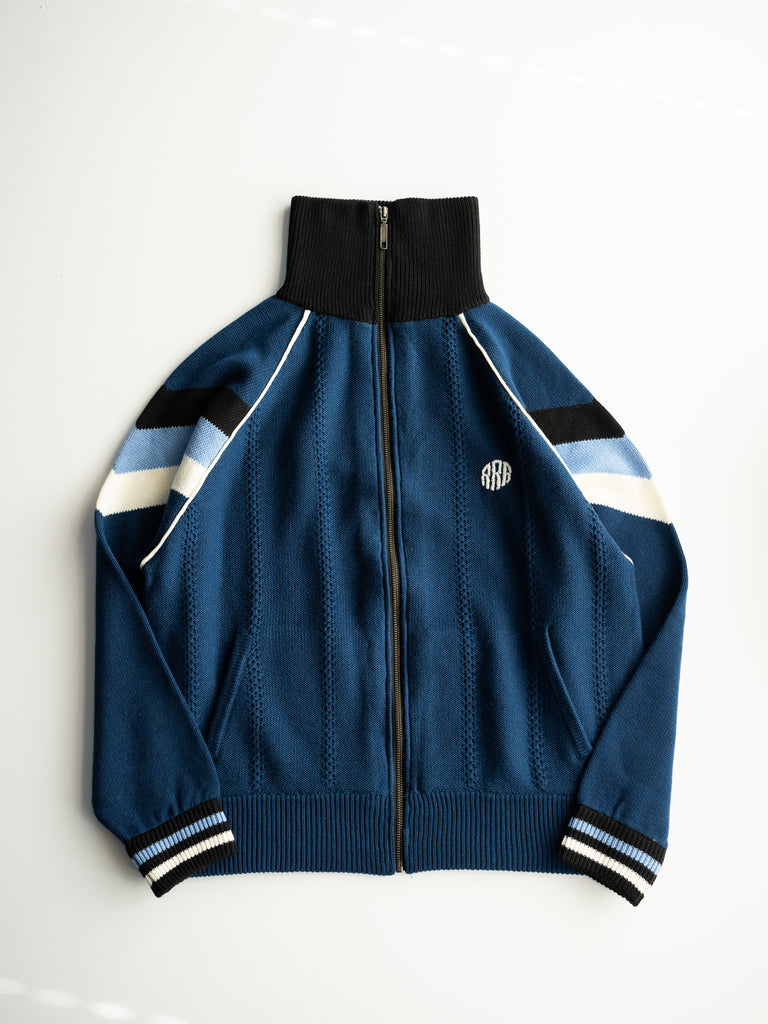 RICE NINE TEN / KNITTED TRACK JACKET-NAVY-