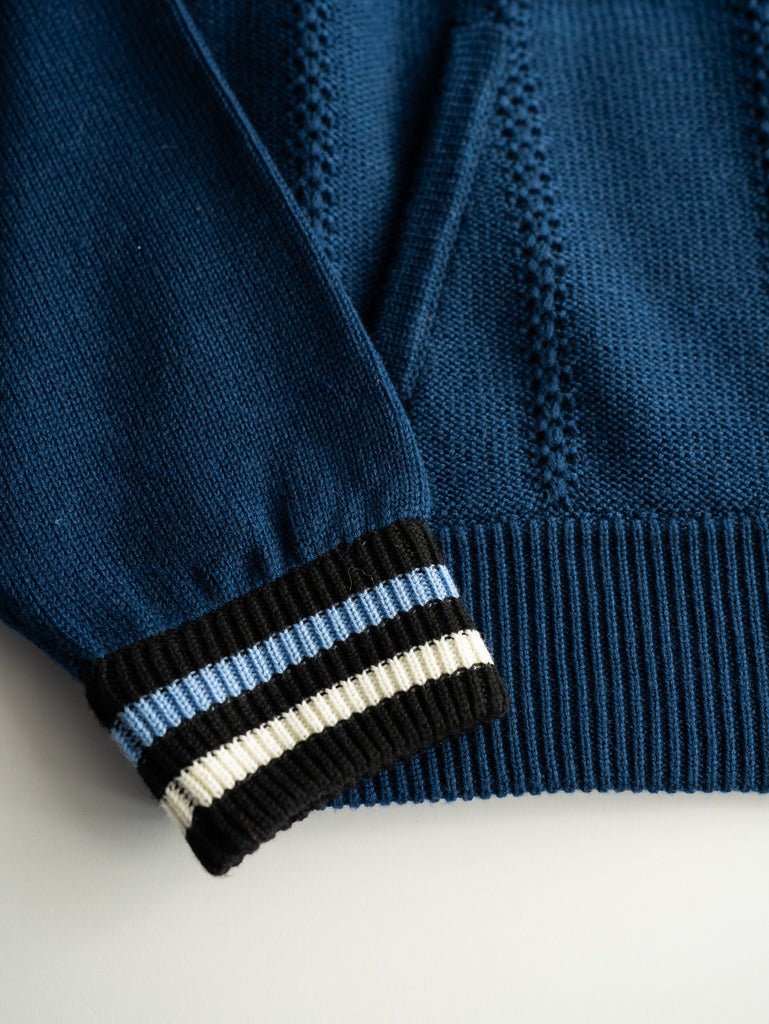 RICE NINE TEN / KNITTED TRACK JACKET-NAVY-