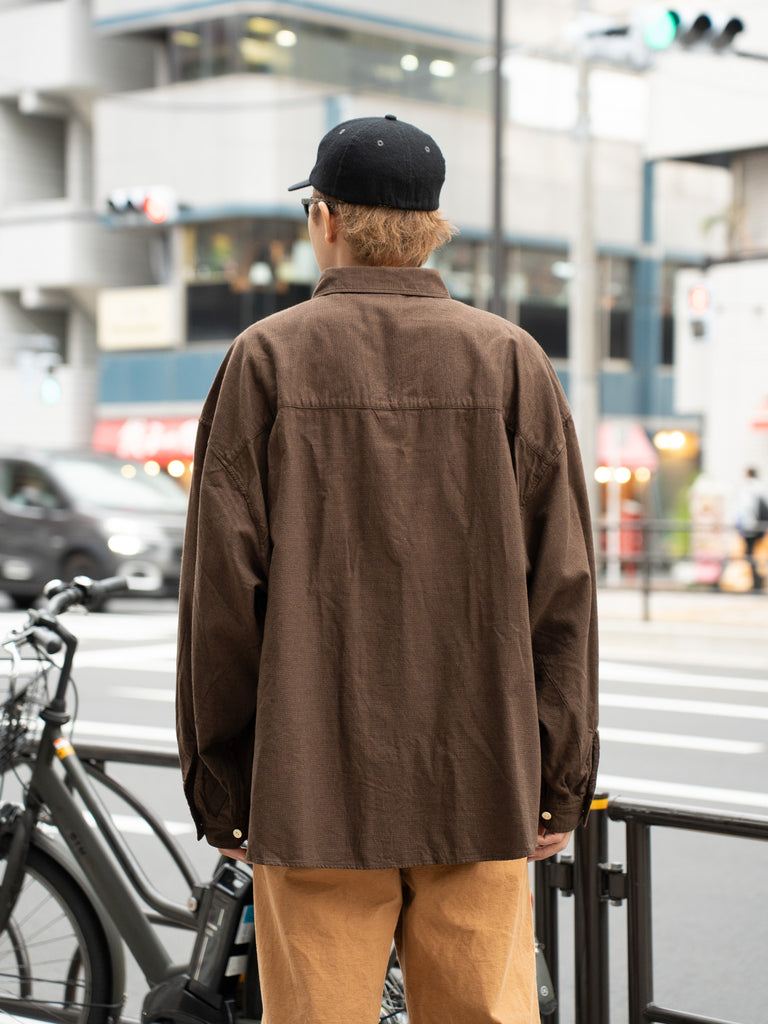 refomed/ WRIST PATCH WIDE SHIRT"CHAMBRAY" -MINT-