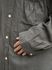 reformed/ 手腕貼片寬幅襯衫「青年布」-完好-