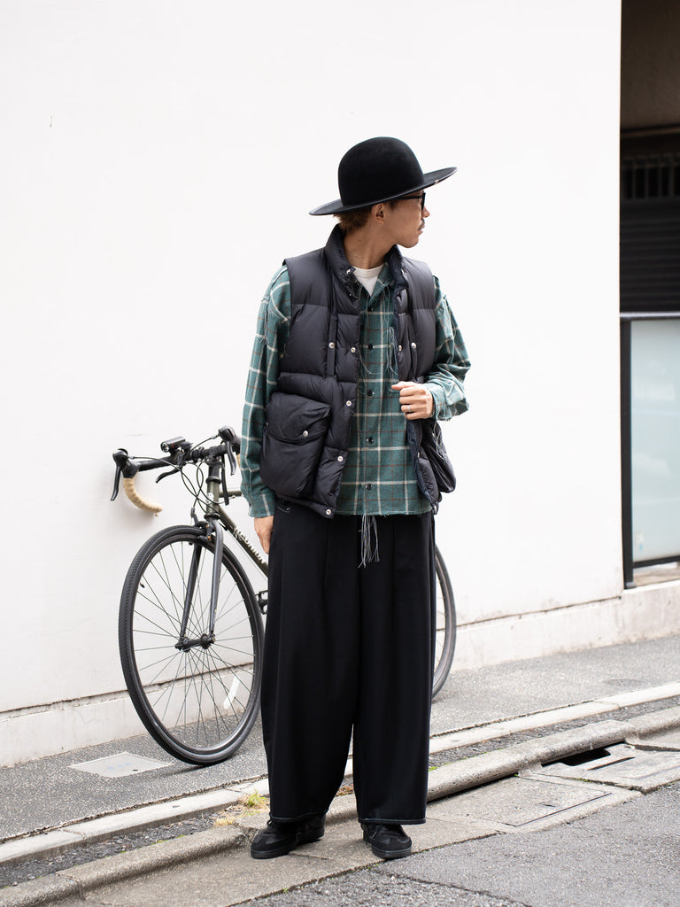 LQUARTET / SIRO COMPACT WIDE CEREMONY “MC” TROUSERS -BLACK-