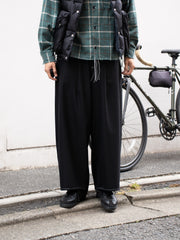 LQUARTET / SIRO COMPACT WIDE CEREMONY “MC” TROUSERS -BLACK-