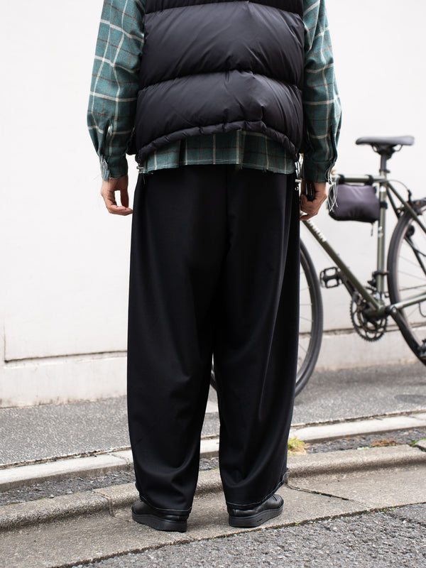 LQUARTET / SIRO COMPACT WIDE CEREMONY “MC” TROUSERS -BLACK-