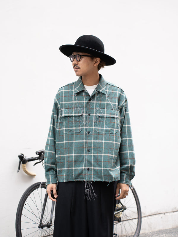 LQUARTET / 50s COLLAR CRAFTSMAN SHIRT -GREEN-