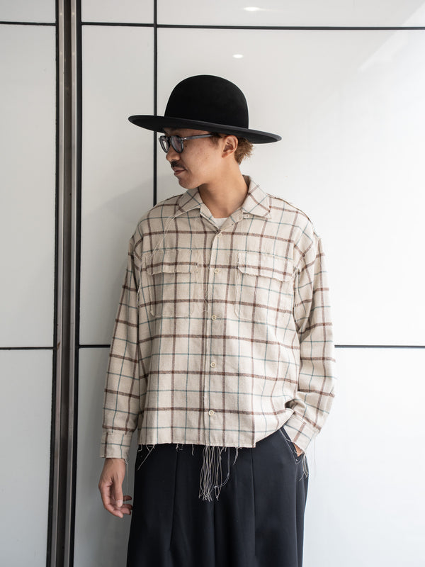 LQUARTET / 50s COLLAR CRAFTSMAN SHIRT -WHITE-