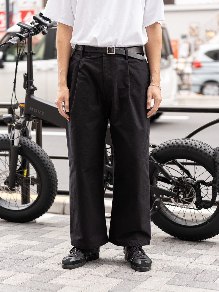 THE DAY /  VENTILE STRAIGHT PANTS -BLACK-