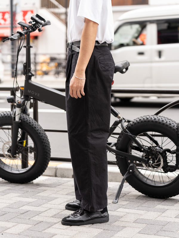 THE DAY /  VENTILE STRAIGHT PANTS -BLACK-