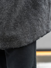 TOHNAI /  WOOL HERRINGBONE PARKA COAT -CHACOAL-