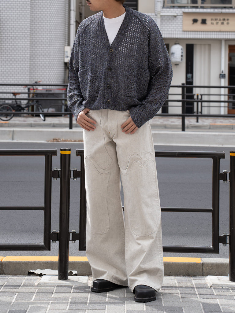 【預計2月中旬到貨】SUGARHILL / MOCK TWISTED YERN KNIT CARDIGAN-NAVY &amp; BROWN-