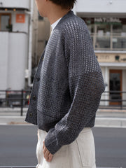 【預計2月中旬到貨】SUGARHILL / MOCK TWISTED YERN KNIT CARDIGAN-NAVY &amp; BROWN-