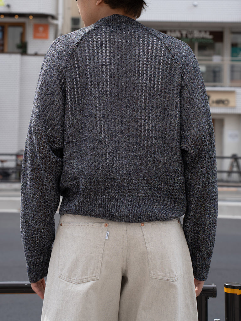 【預計2月中旬到貨】SUGARHILL / MOCK TWISTED YERN KNIT CARDIGAN-NAVY &amp; BROWN-