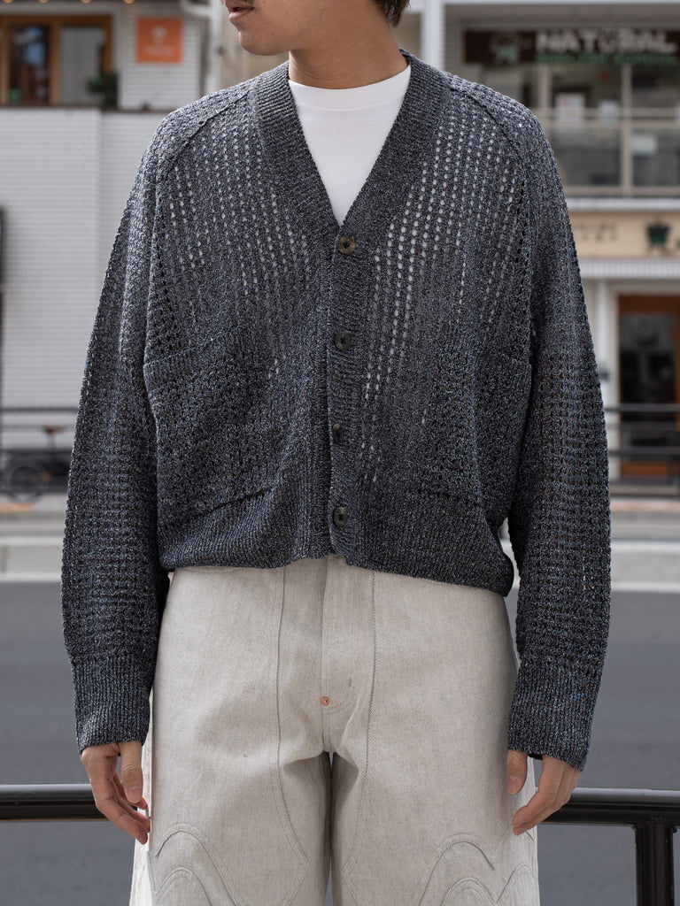 【預計2月中旬到貨】SUGARHILL / MOCK TWISTED YERN KNIT CARDIGAN-NAVY &amp; BROWN-