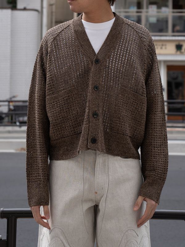 【預計2月中旬到貨】SUGARHILL / MOCK TWISTED YERN KNIT CARDIGAN-BLACK &amp; BROWN-