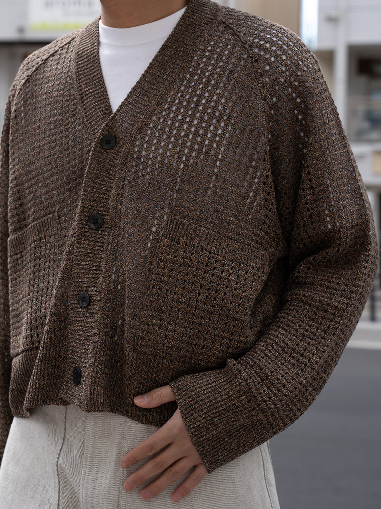 【預計2月中旬到貨】SUGARHILL / MOCK TWISTED YERN KNIT CARDIGAN-BLACK &amp; BROWN-