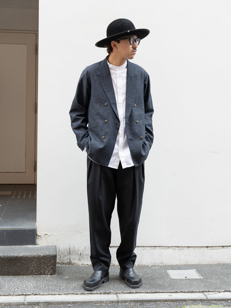 tangenet / Silk nep Chambray Jaketsu -Navy-