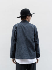 tangenet / Silk nep Chambray Jaketsu -Navy-