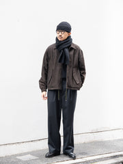 TOHNAI / CHUNKY WOOL SCARF -BLACK-