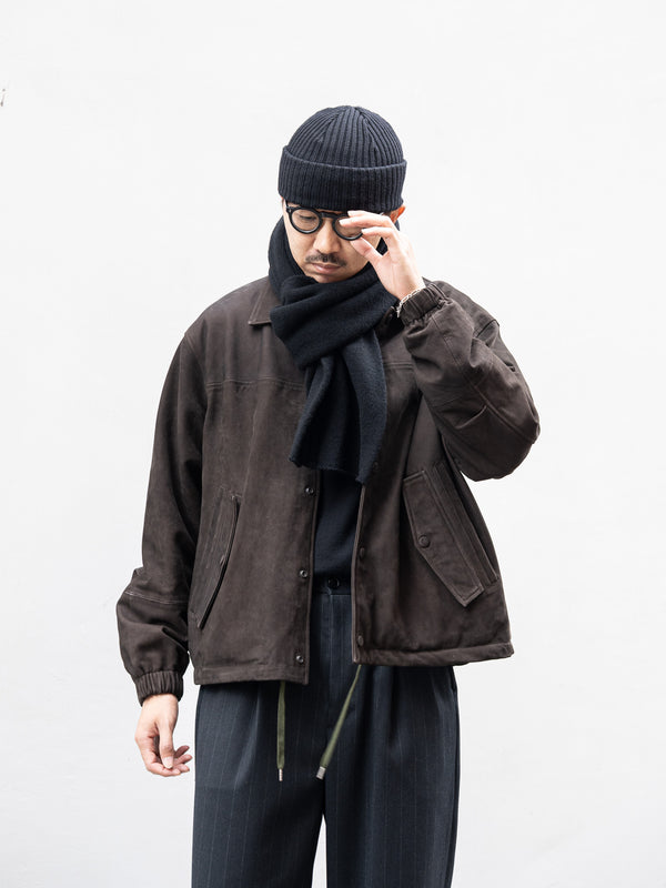 TOHNAI / CHUNKY WOOL SCARF -BLACK-