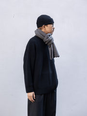 THE DAY / MERINO WOOL CREWNECK KNIT -BLACK-