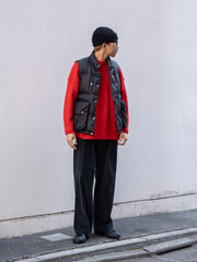 THE DAY / MERINO WOOL CREWNECK KNIT -RED-