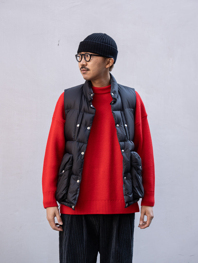 THE DAY / MERINO WOOL CREWNECK KNIT -RED-