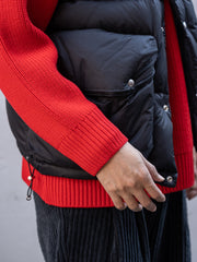 THE DAY / MERINO WOOL CREWNECK KNIT -RED-