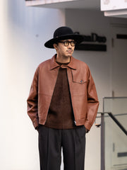 IRENISA / GUNFLAP ZIP BLOUSON -BROWN-