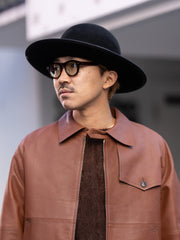 IRENISA / GUNFLAP ZIP BLOUSON -BROWN-