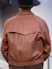IRENISA / GUNFLAP ZIP BLOUSON -BROWN-