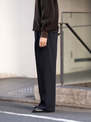 IRENISA / TWO TUCKS WIDE TROUSERS -DARK NAVY-