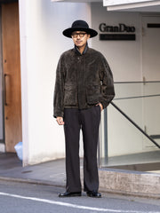 IRENISA / SEMI FLARE TROUSERS -DARK BROWN-