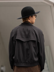 IRENISA / GUNFLAP ZIP BLOUSON -DARK BROWN-