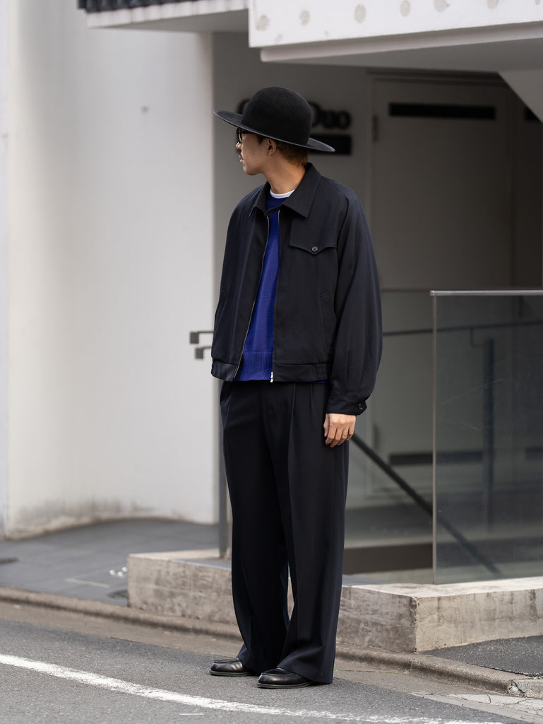 IRENISA / GUNFLAP ZIP BLOUSON -DARK NAVY-