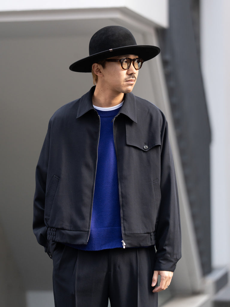 IRENISA / GUNFLAP ZIP BLOUSON -DARK NAVY-