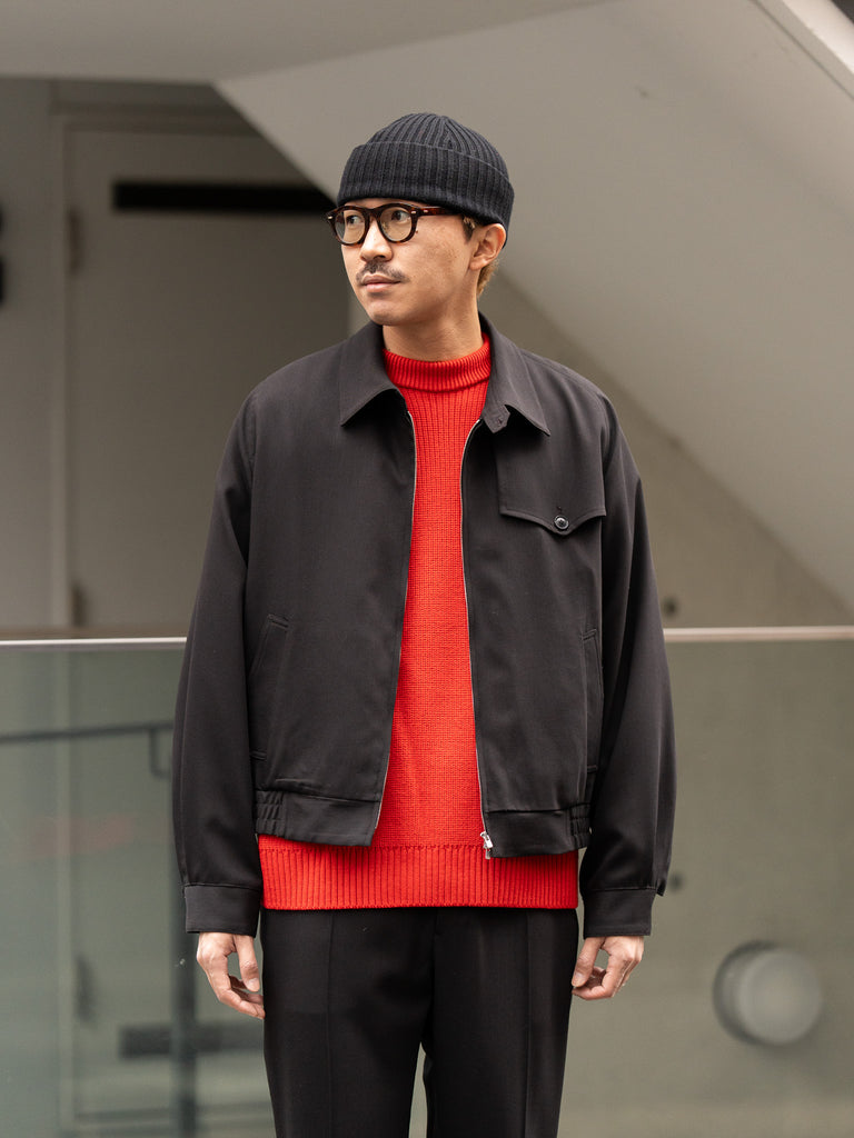 IRENISA / GUNFLAP ZIP BLOUSON -DARK BROWN-