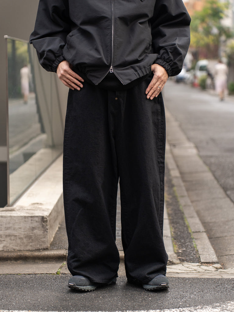 refomed /  FRESH MAN DENIM WIDE PANTS "OW"-BLACK-