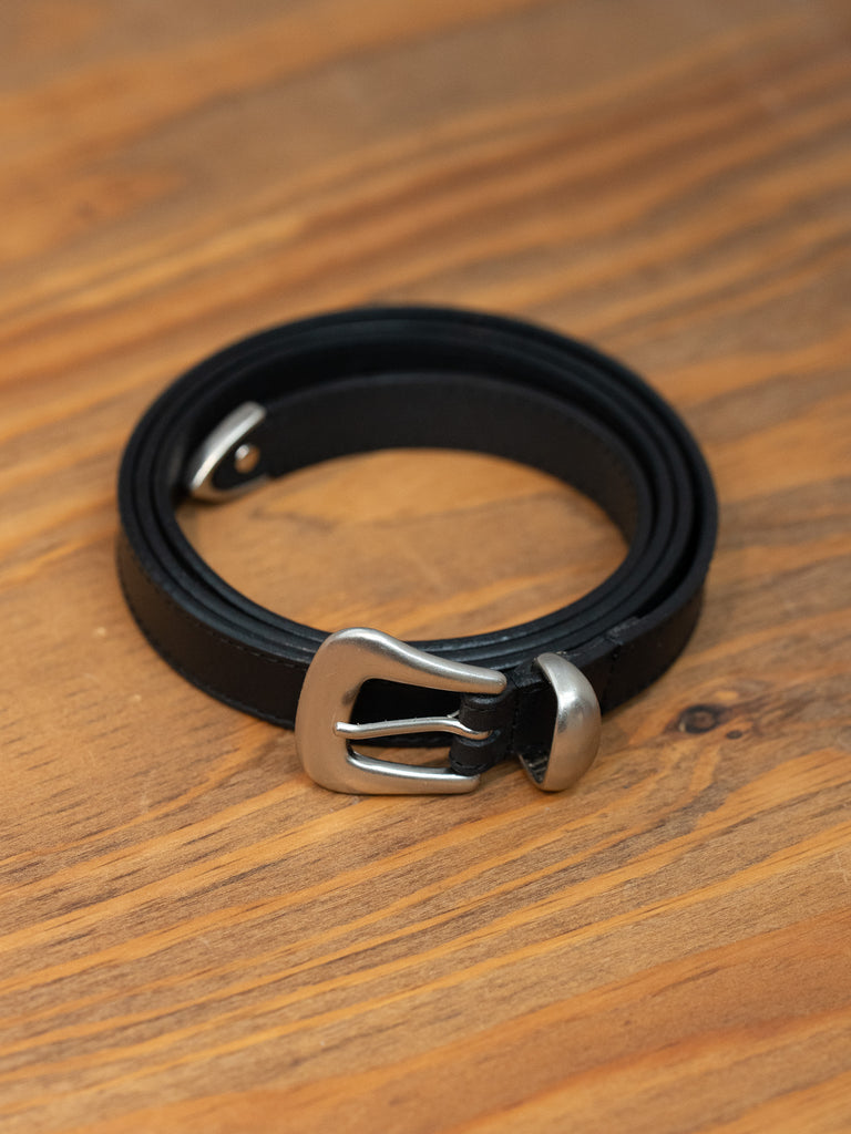 CCU / NARROW WESTERN BELT "GUIDI" -BLACK-