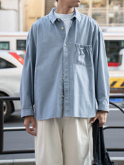 refomed (リフォメッド) / WRIST PATCH WIDE SHIRT "OXFORD" -SAX-