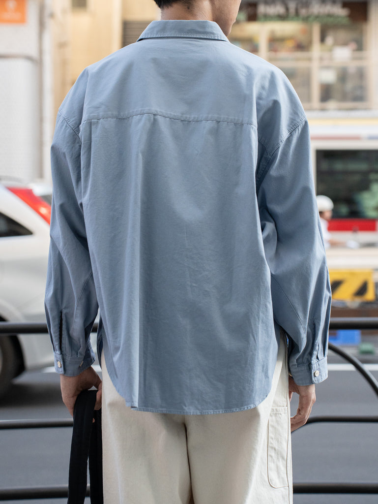refomed (リフォメッド) / WRIST PATCH WIDE SHIRT "OXFORD" -SAX-