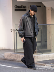 refomed / "KINCHAKU" ZIPUP HOODIE -BLACK-