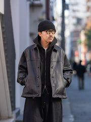 refomed / "KINCHAKU" ZIPUP HOODIE -BLACK-