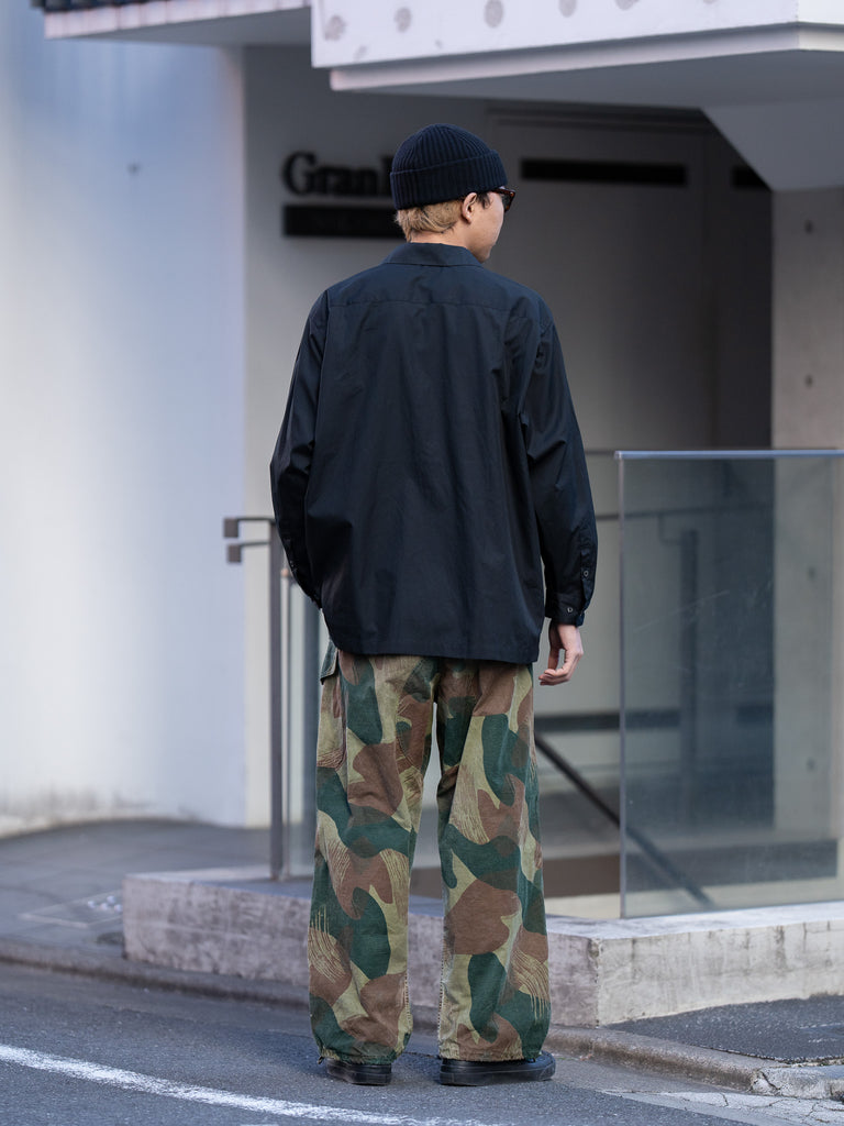 THE DAY / OPEN COLLAR SHIRT -BLACK-