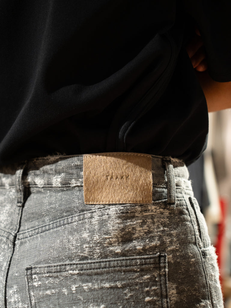 TAAKK / STRAIGHT DENIM PANTS-Black Bleach-