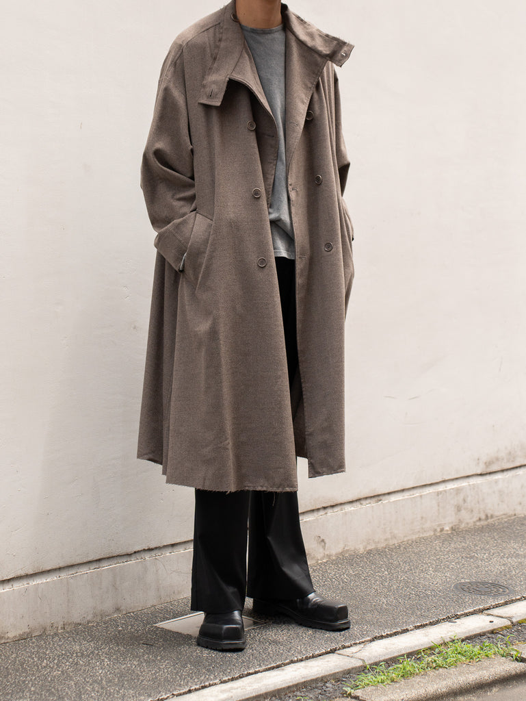 GABRIELA COLL GARMENTS / LORO PIANA WOOL OVERSIZED COAT -BROWN-