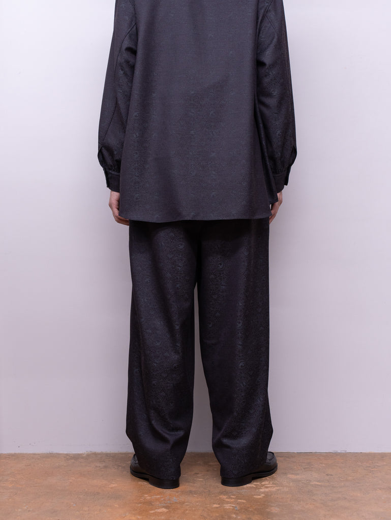 nonnotte /  2-Tuck Draw Cord Wide Trousers -Smoke Berry-