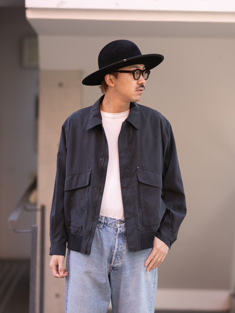 【1/31 正午発売】ULTERIOR / SILK NYLON TAFFETA FLIGHT JKT -BLACK-