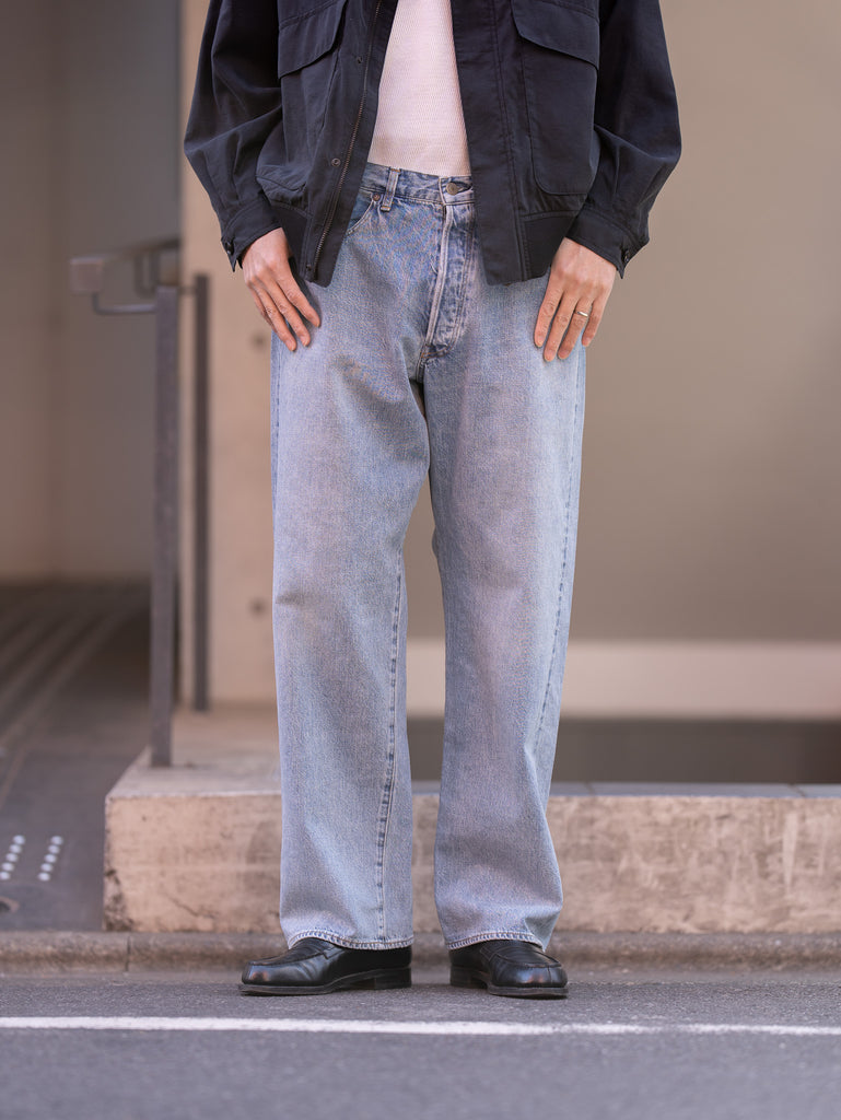 【1/31 正午発売】ULTERIOR / VINTAGE WASHED SELVEDGE DENIM 5P PANTS -FADED BLUE-